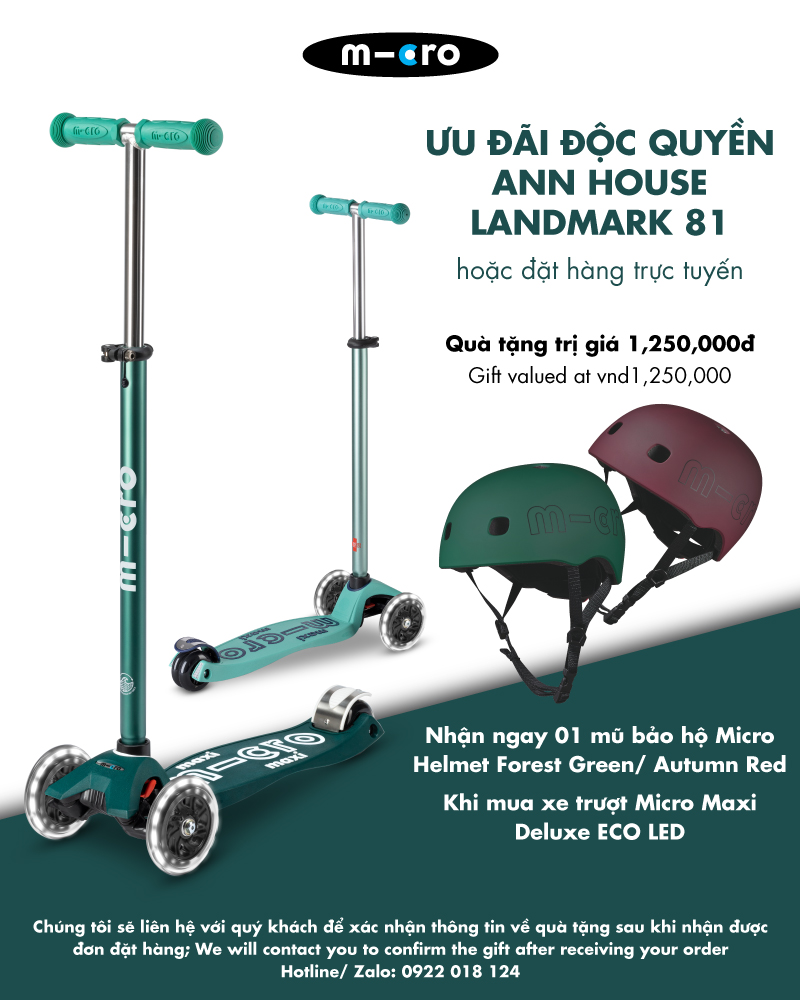 XE TRƯỢT SCOOTER MICRO MAXI DELUXE ECO LED (BÁNH XE ĐÈN LED)