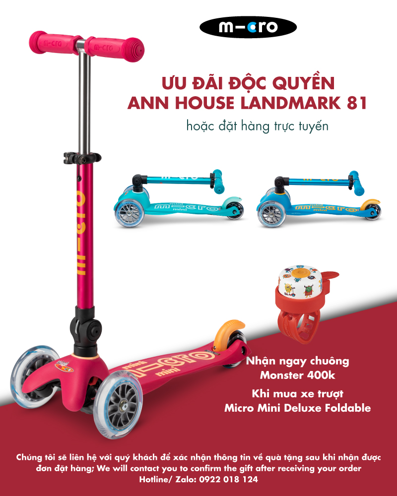 XE TRƯỢT SCOOTER MICRO MINI DELUXE FOLDABLE (PHIÊN BẢN GẬP GỌN)