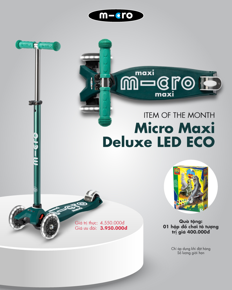 XE TRƯỢT SCOOTER MICRO MAXI DELUXE ECO LED (BÁNH XE ĐÈN LED)