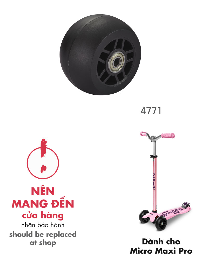 Rear Wheel with Bearing for Maxi Micro Deluxe Pro