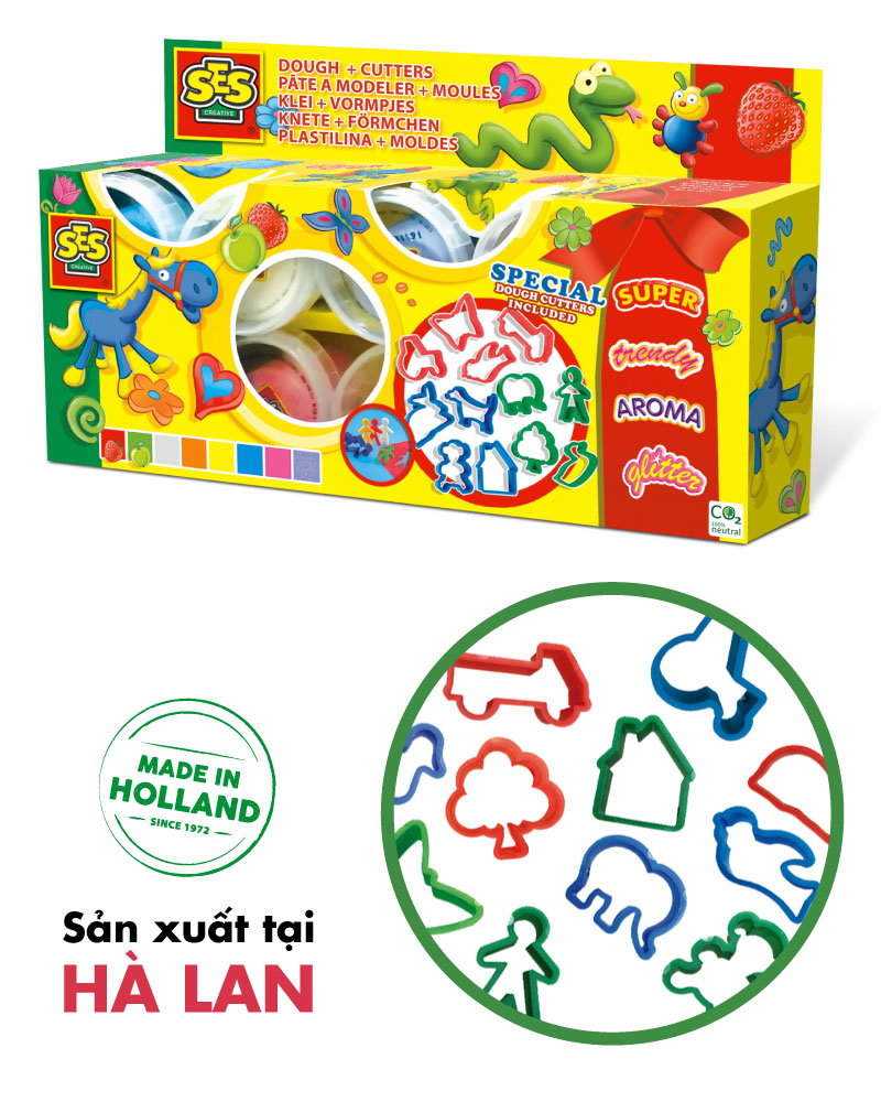 Set đồ chơi bột nặn gồm khuôn cắt - Dough mania 8x90gr with cutters