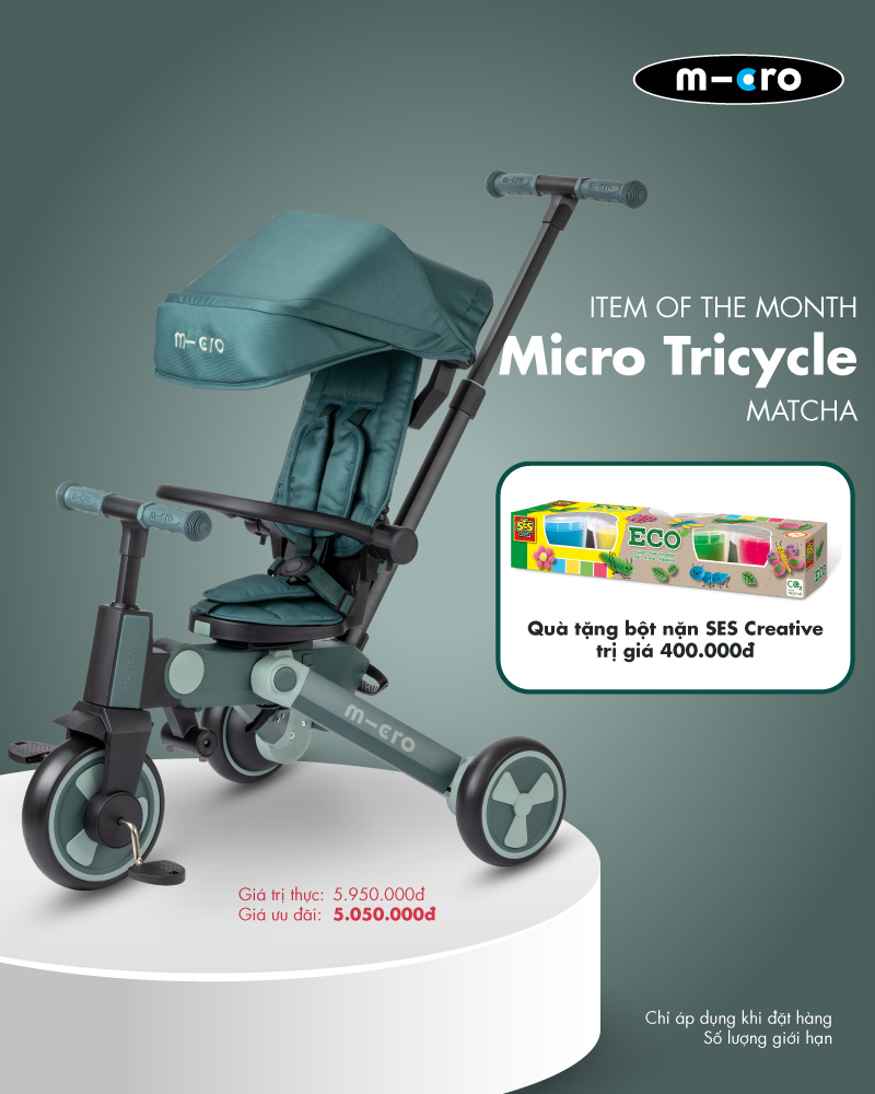 Xe đẩy - Xe đạp gấp gọn Micro Tricycle