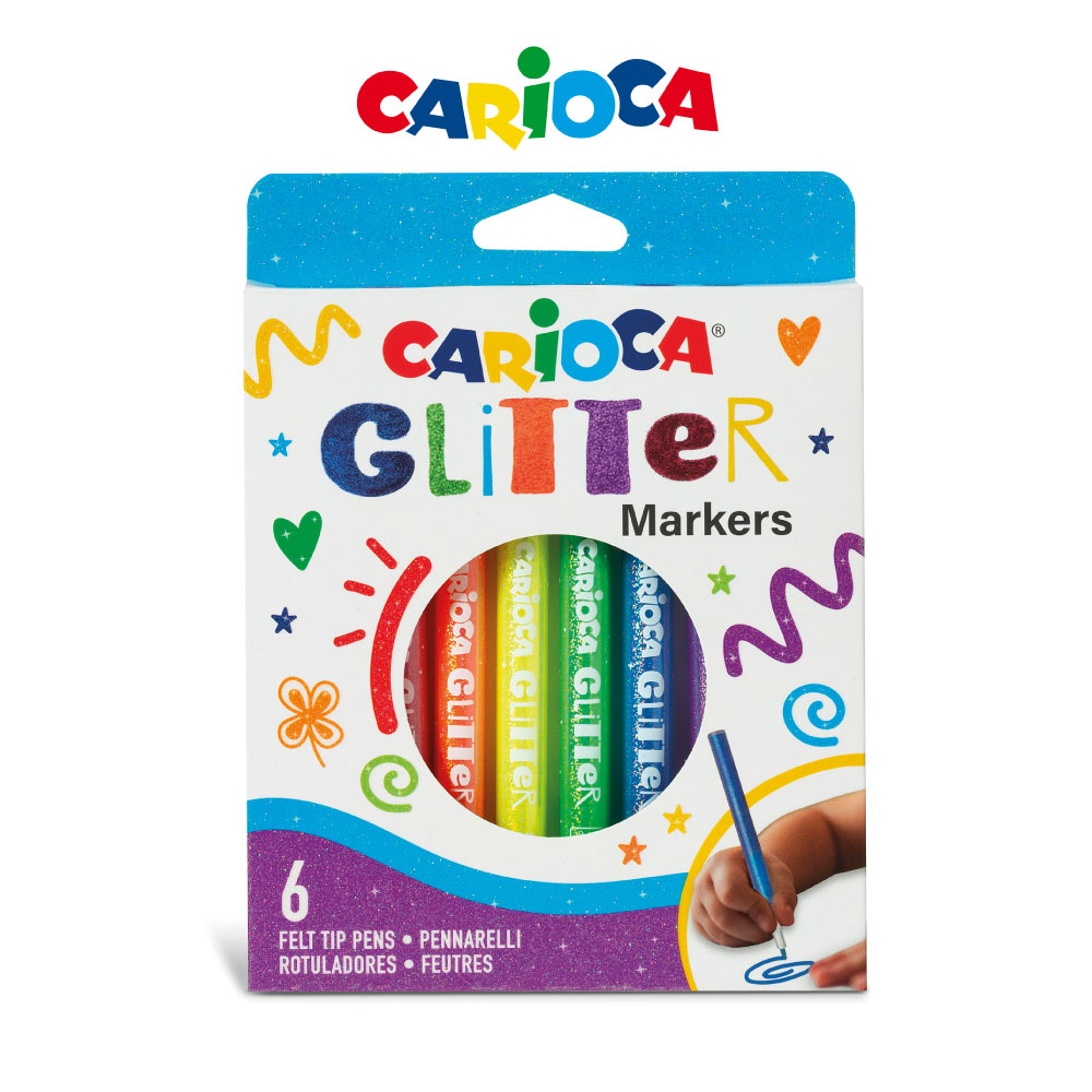 Bút dạ màu Carioca Glitter Marker - 6 bút - 42190