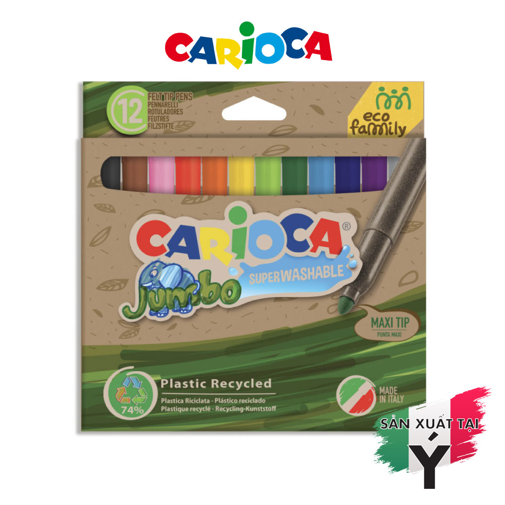 Bút dạ màu Carioca Ecofamily Jumbo - 12 bút - 43101