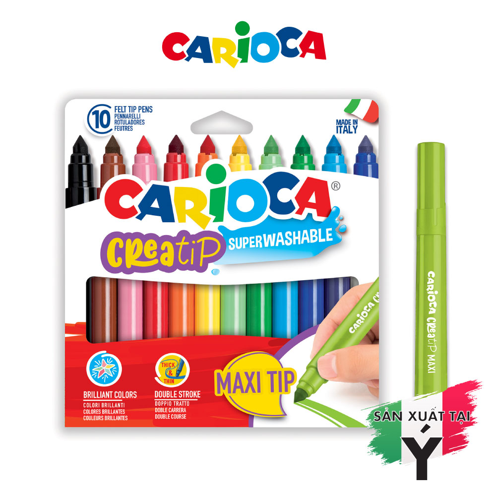 Bút dạ màu Carioca CreaTip Maxi - 10 bút - 44000