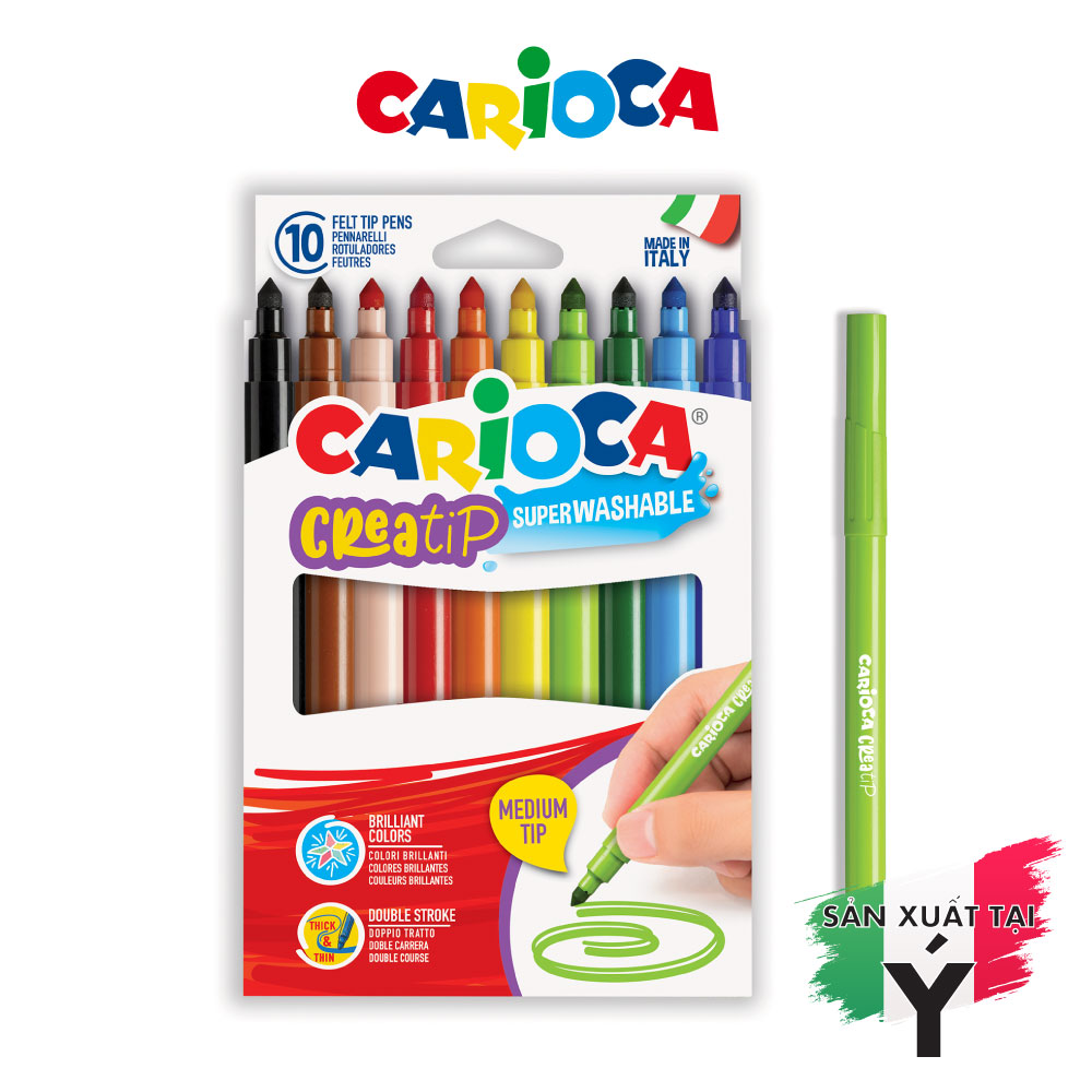 Bút dạ màu Carioca CreaTip - 10 bút - 44001